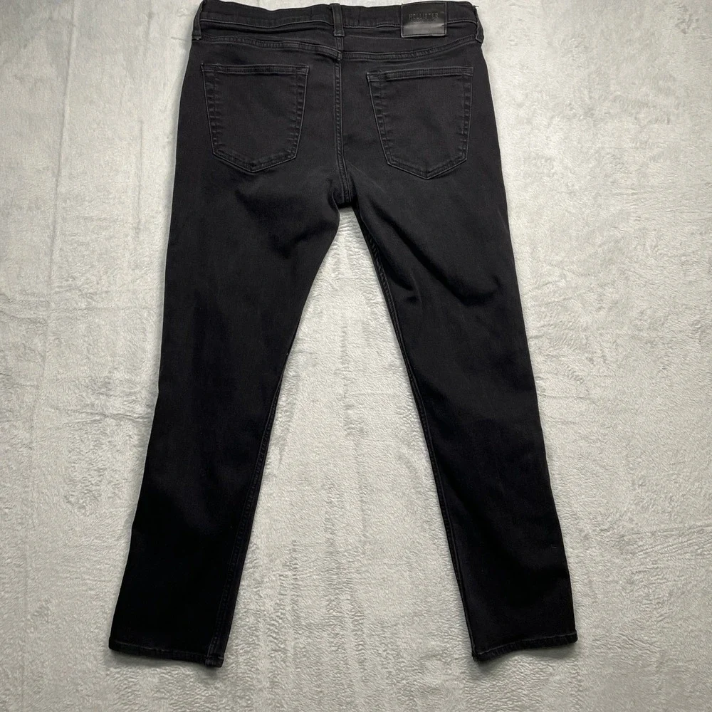 Hollister Slim Straight Jeans Mens 34x32 Black Advanced Stretch Denim